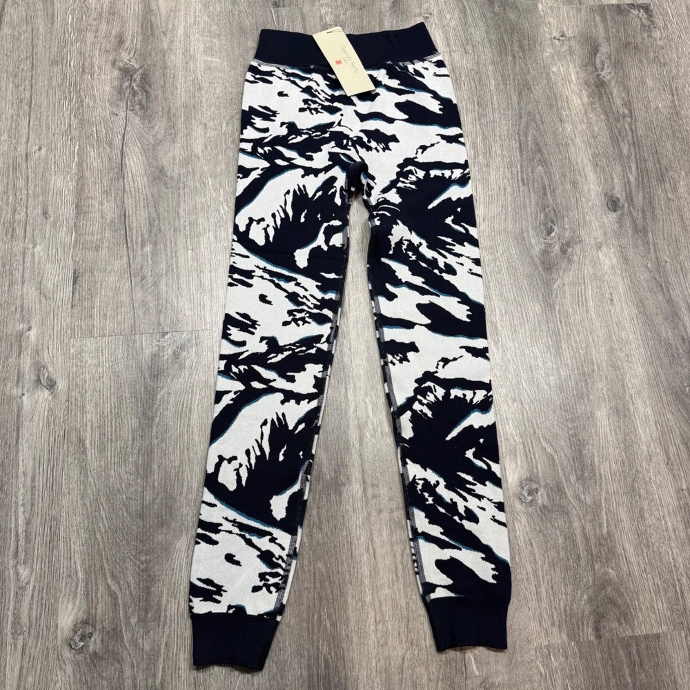 Sweaty Betty Peaks Ski Base Layer Leggings Blue Peaks Jacquard XS SB8631A NEW - Picture 10 of 11